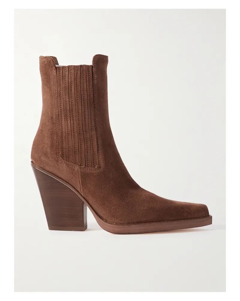 Paris Texas Dallas Suede Ankle Boots - Brown Brown
