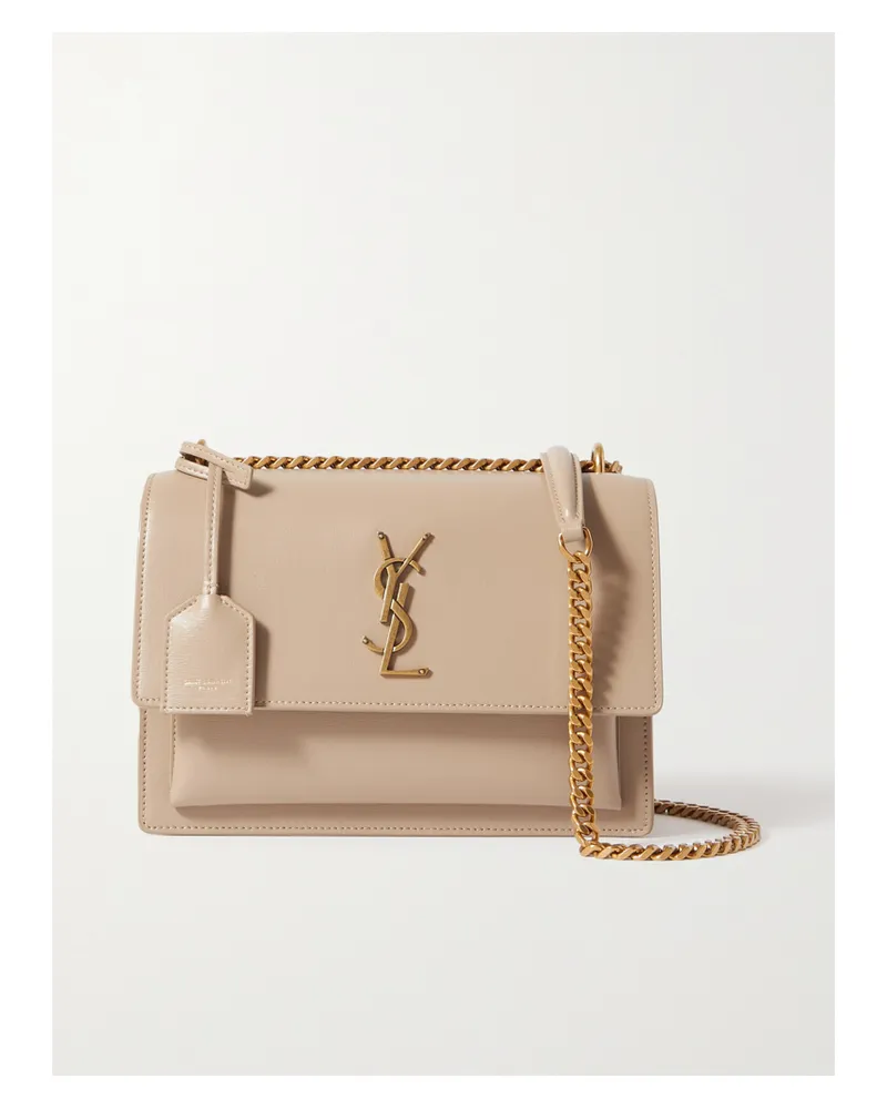 Saint Laurent Sunset Medium Leather Shoulder Bag - Neutrals Neutrals