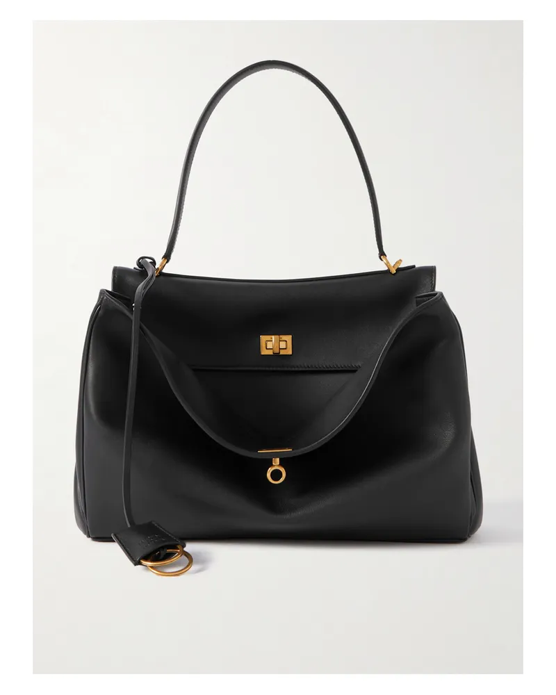Balenciaga Rodeo Medium Leather Shoulder Bag - Black Black