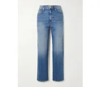 London Crop High-rise Straight-leg Jeans - Blue