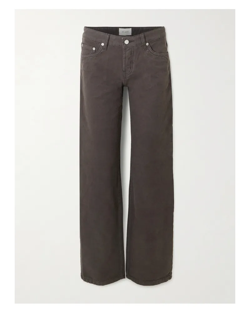 St. Agni 90s Low-rise Straight-leg Cotton-canvas Jeans - Brown Brown
