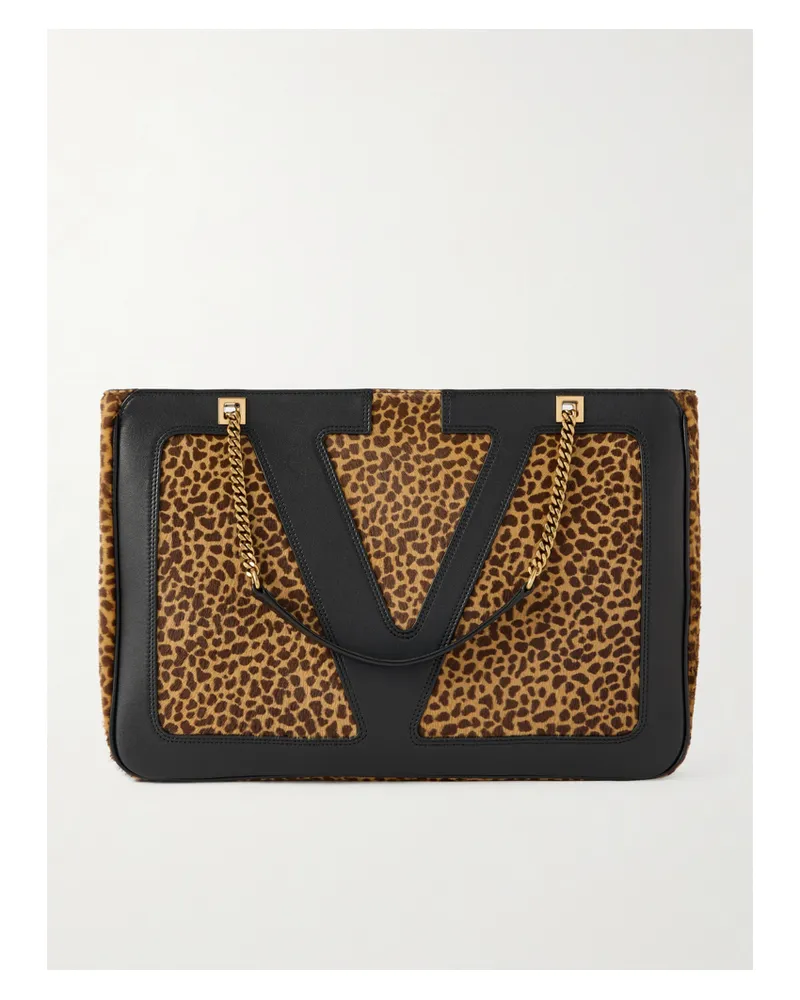 Valentino Garavani Viva Superstar Mittelgroße Schultertasche Aus Kalbshaar Mit Leopardenprint - Animal-Print Animal-print