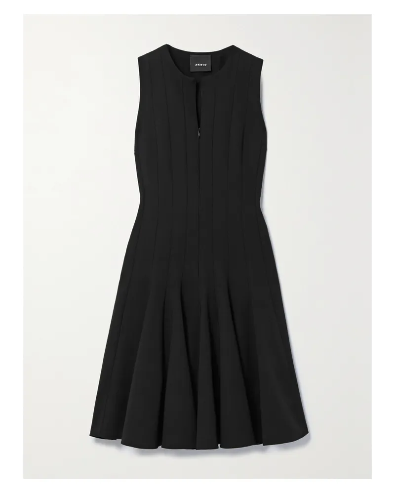 Akris Minikleid Aus Einer Wollmischung - Schwarz Schwarz