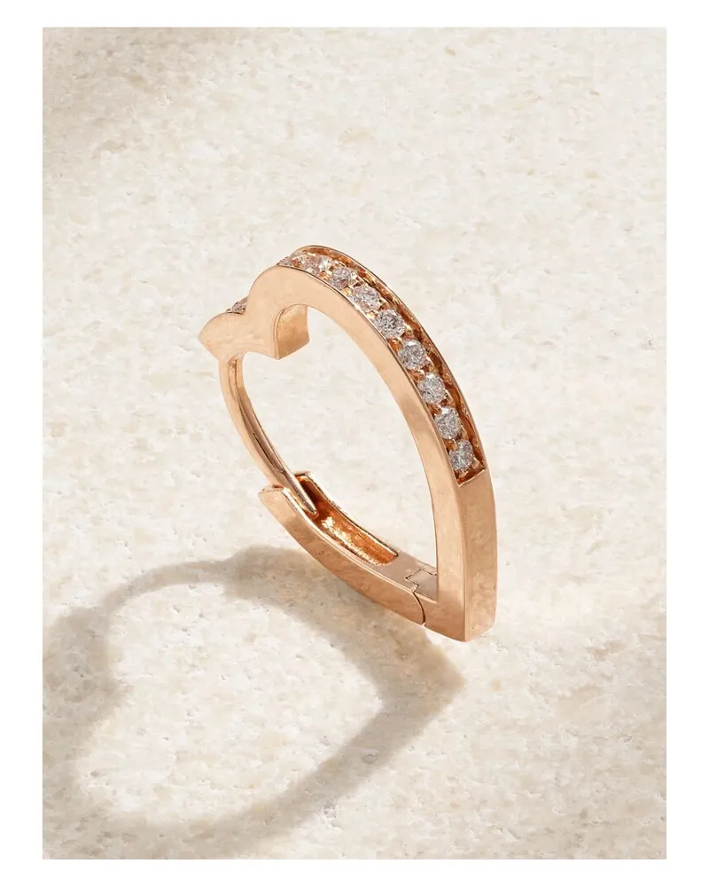 Repossi Antifer Heart Einzelne Creole Aus 18 Karat Roségold Mit Diamanten Gold
