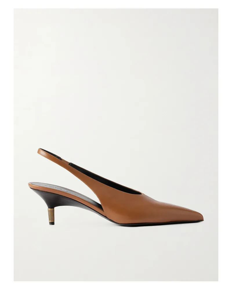 KHAITE Bella Suede Slingback Pumps - Brown Brown