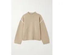 Oversized-pullover Aus Einer Woll-kaschmirmischung Mit Stickereien - Neutral