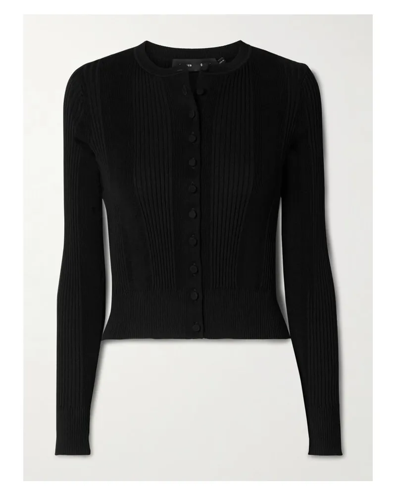 Proenza Schouler Currin Cardigan Aus Rippstrick - Schwarz Schwarz