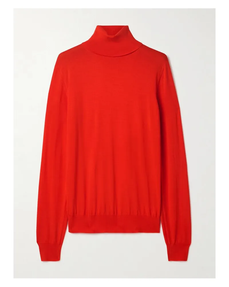 The Row Heva Rollkragenpullover Aus Woll-jersey - Rot Rot