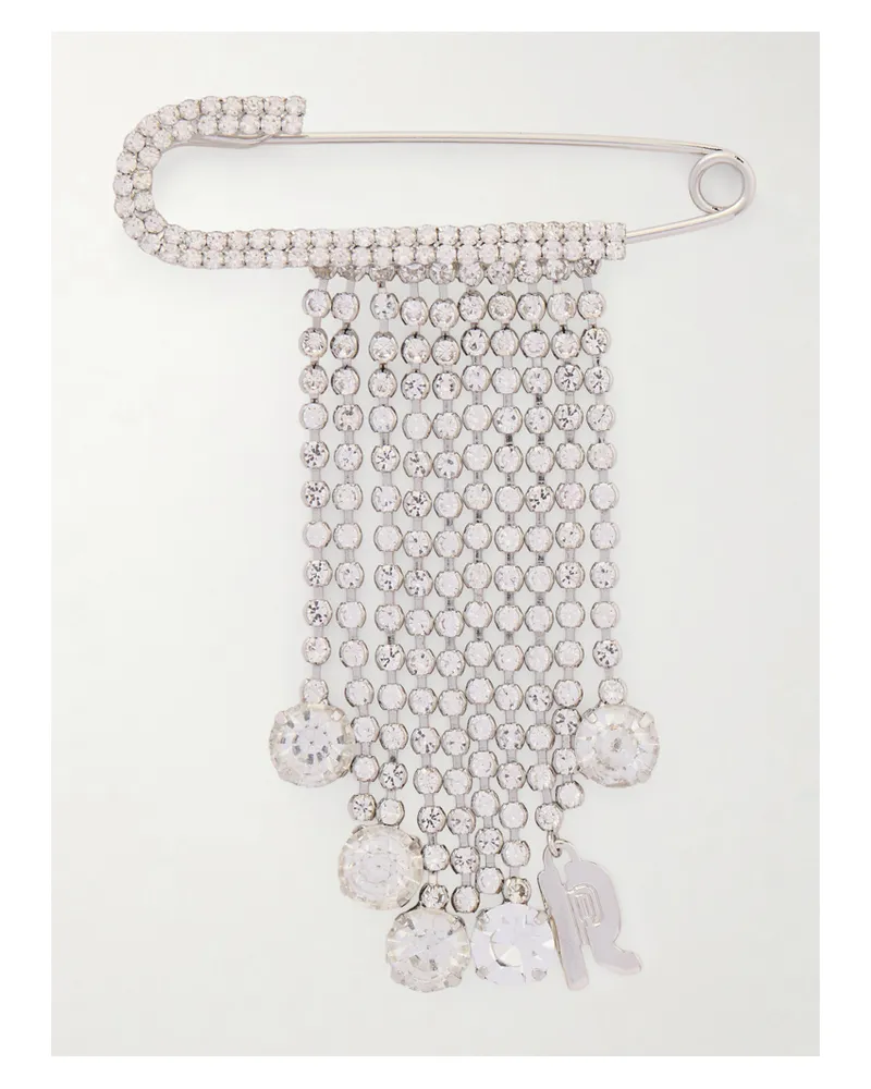 Paco Rabanne Silberfarbener Anstecker Mit Kristallen Silber