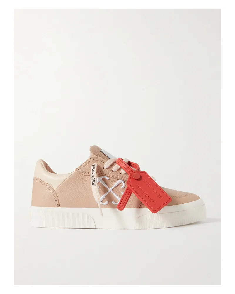 OFF-WHITE Low Vulcanized Sneakers aus Leder Pink