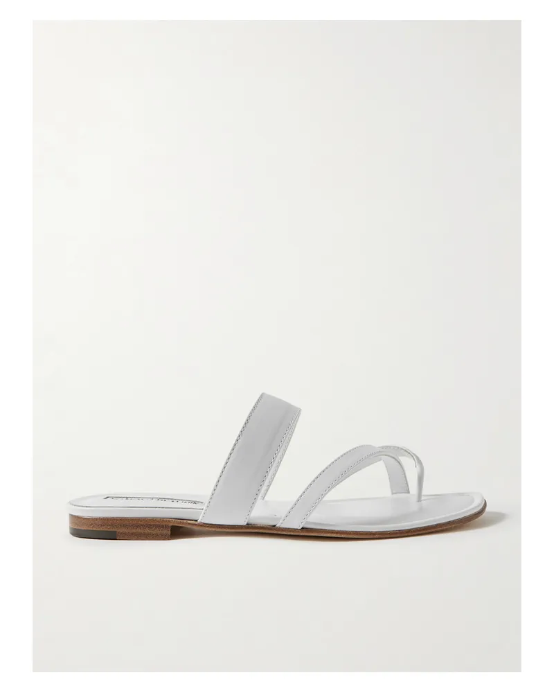 Manolo Blahnik Susa Leather Sandals - White White