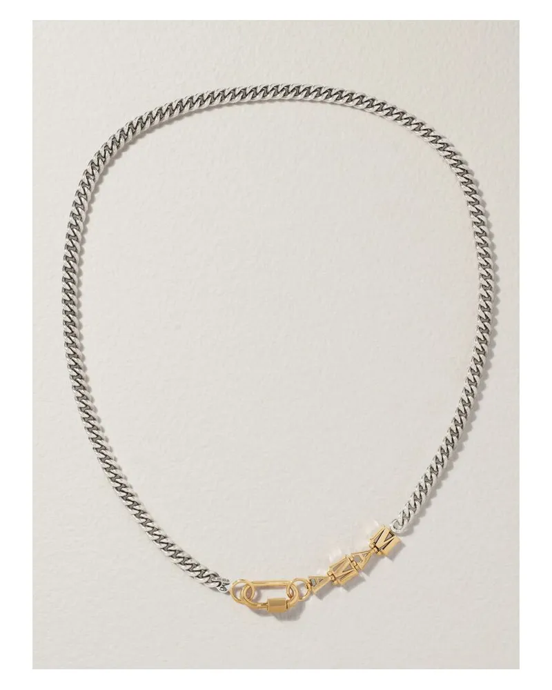 Marla Aaron Mama Talking Chain + Babylock Kette Aus Sterlingsilber Und 14 Karat Gold Gold