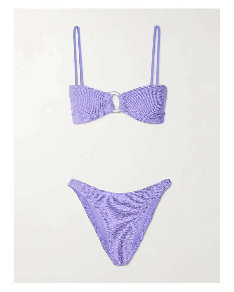 Hunza G Misty Bikini Aus Seersucker Mit Kunstperle - Lila Lila