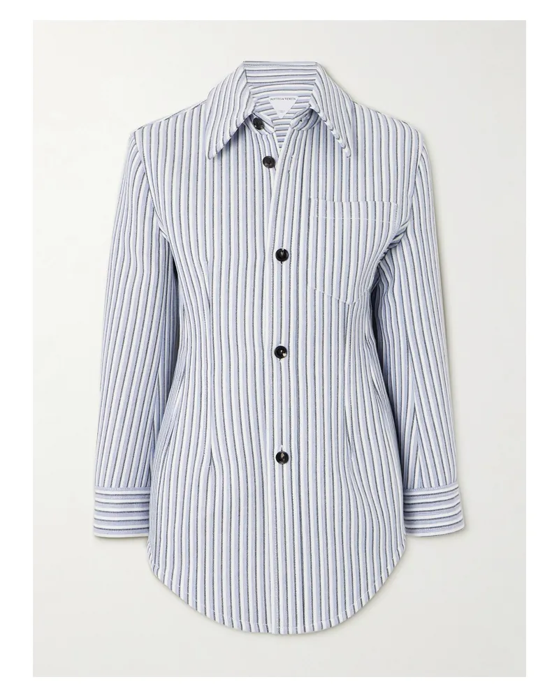 Bottega Veneta Striped Woven Jacket - Blue Blue