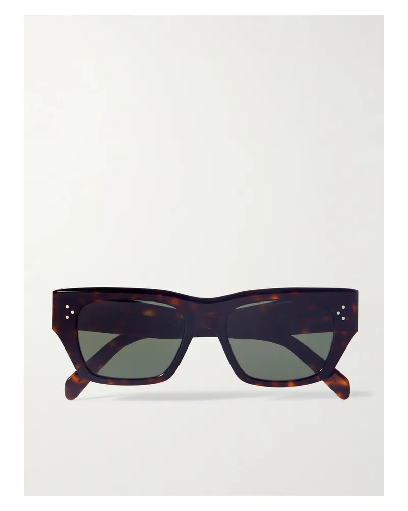Celine Sonnenbrille Mit Eckigem Rahmen Aus Azetat In Hornoptik Horn