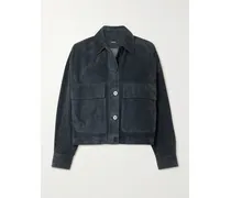 Miri Verkürzte Jacke Aus Veloursleder - Blau