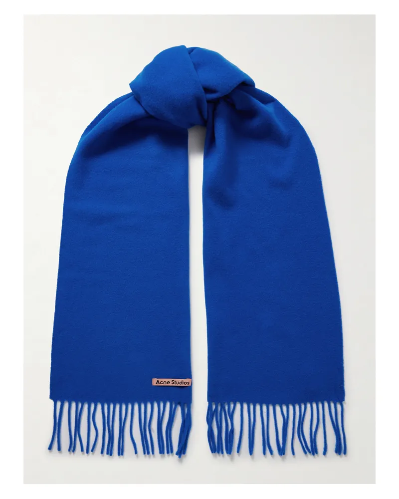 Acne Studios Wollschal Mit Fransen - Blau Blau