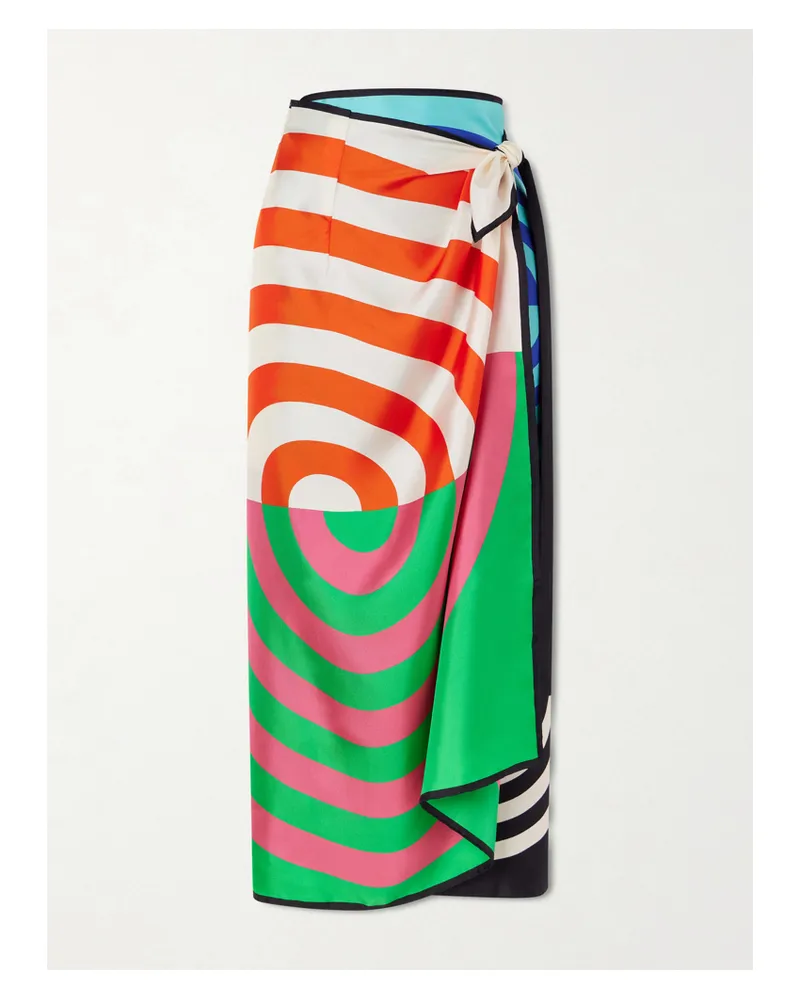 Dries van Noten Printed Silk Wrap Scarf-skirt - Multi Multi