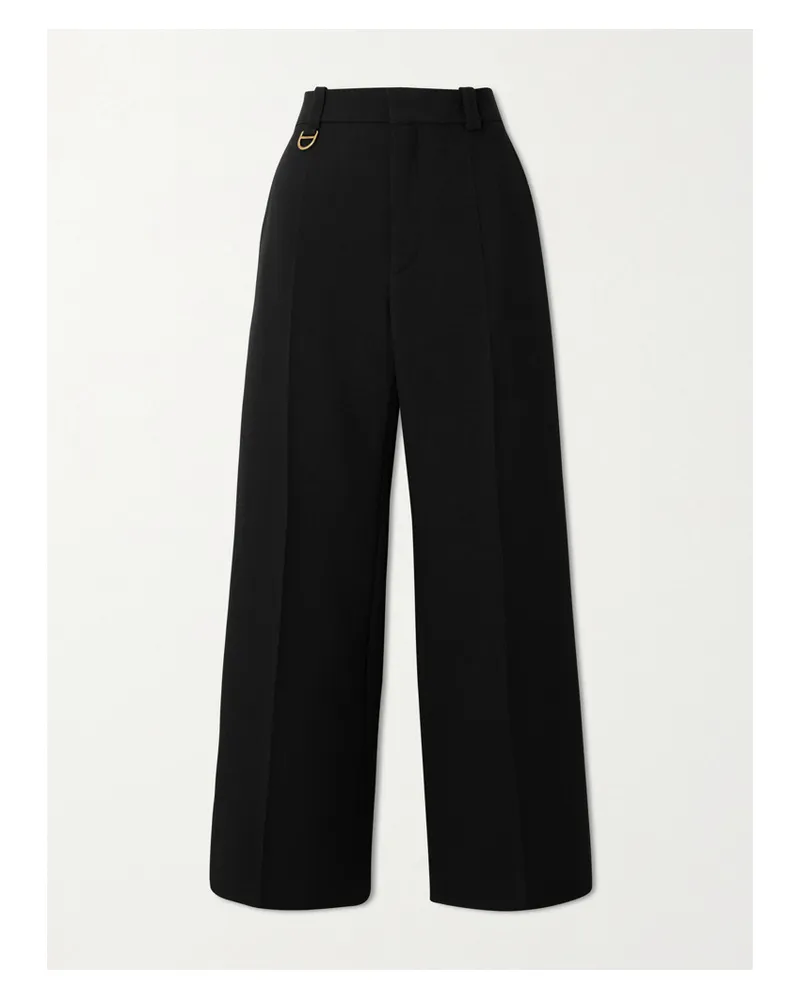 Chloé Wool-crepe Straight-leg Pants - Black Black