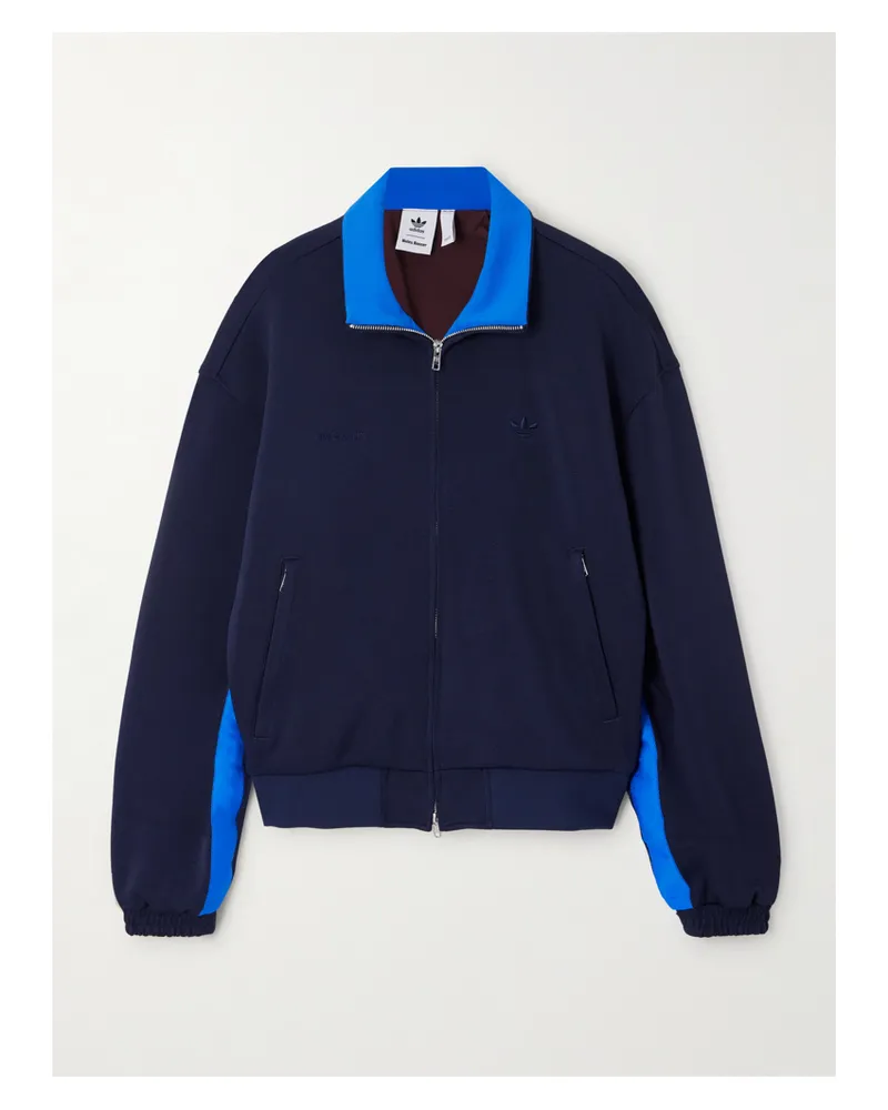 adidas Wales Bonner Zweifarbige Trainingsjacke Aus Piqué Mit Jersey-einsätzen - Blau Blau