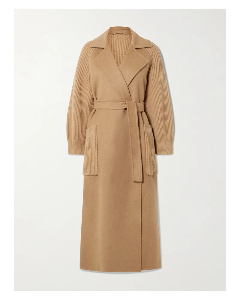 Max Mara Berard Mantel Aus Kamelhaar Und Einer Gerippten Woll-kaschmirmischung - Braun Braun