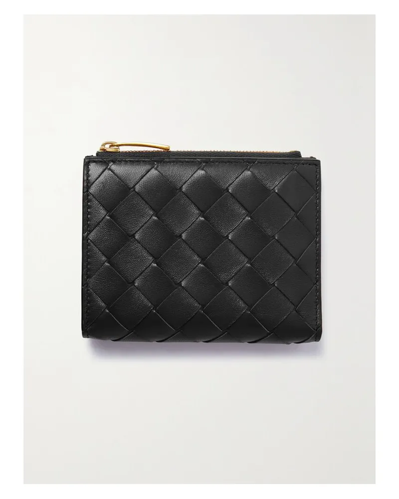 Bottega Veneta Intrecciato 15 Portemonnaie Aus Leder - Schwarz Schwarz