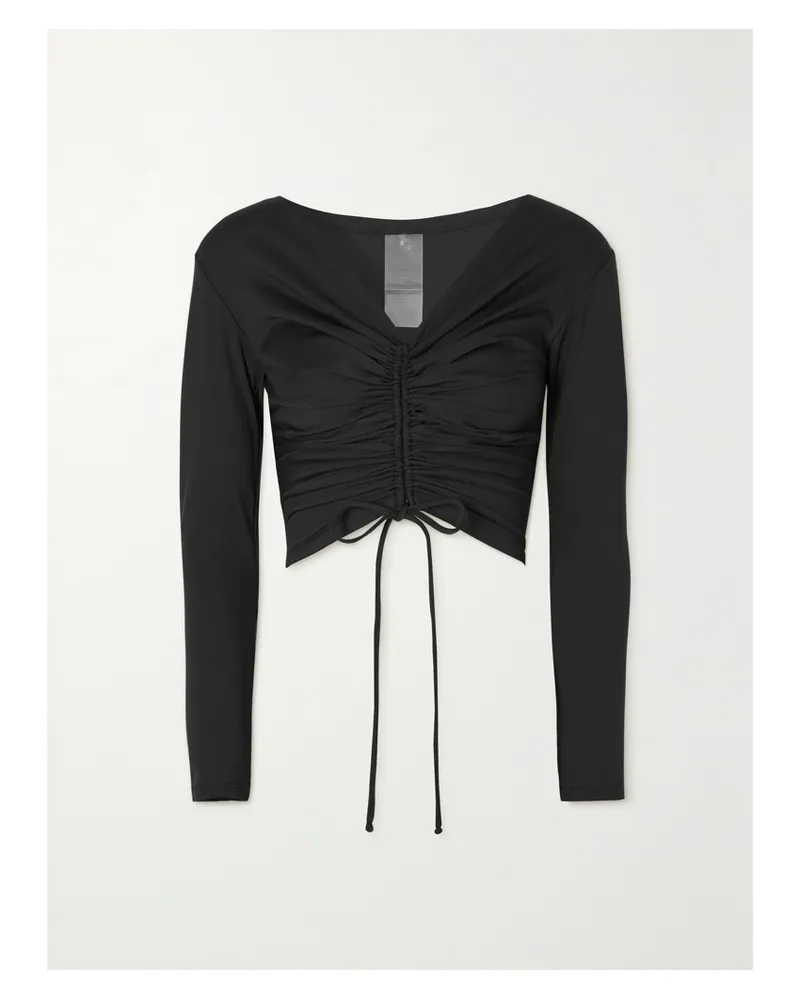 Port de Bras Comporta Gekürztes Oberteil Aus Stretch-jersey Mit Raffungen - Schwarz Schwarz