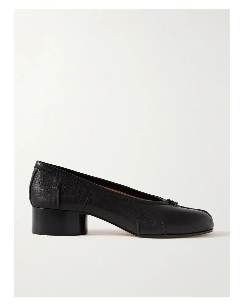 Maison Margiela Tabi Ballerina Split-toe Leather Pumps - Black Black