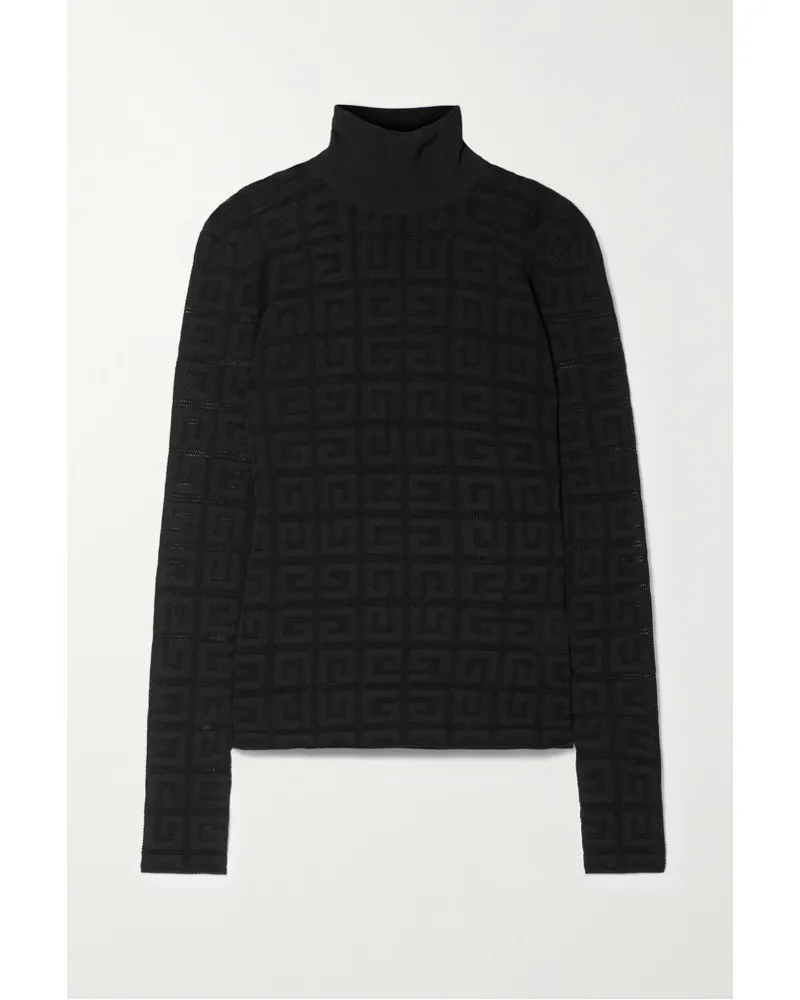 Givenchy Stehkragenpullover aus Jacquard-strick Schwarz