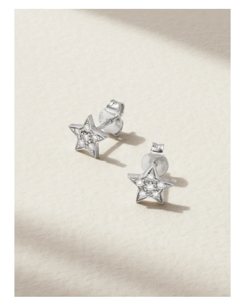 Carolina Bucci Superstellar Ohrringe Aus 18 Karat Weißgold Mit Diamanten - Silber Silber