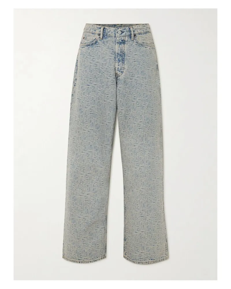 Acne Studios 1981 Tief Sitzende Jeans Mit Weitem Bein Aus Denim Mit Jacquard-muster - Blau Blau