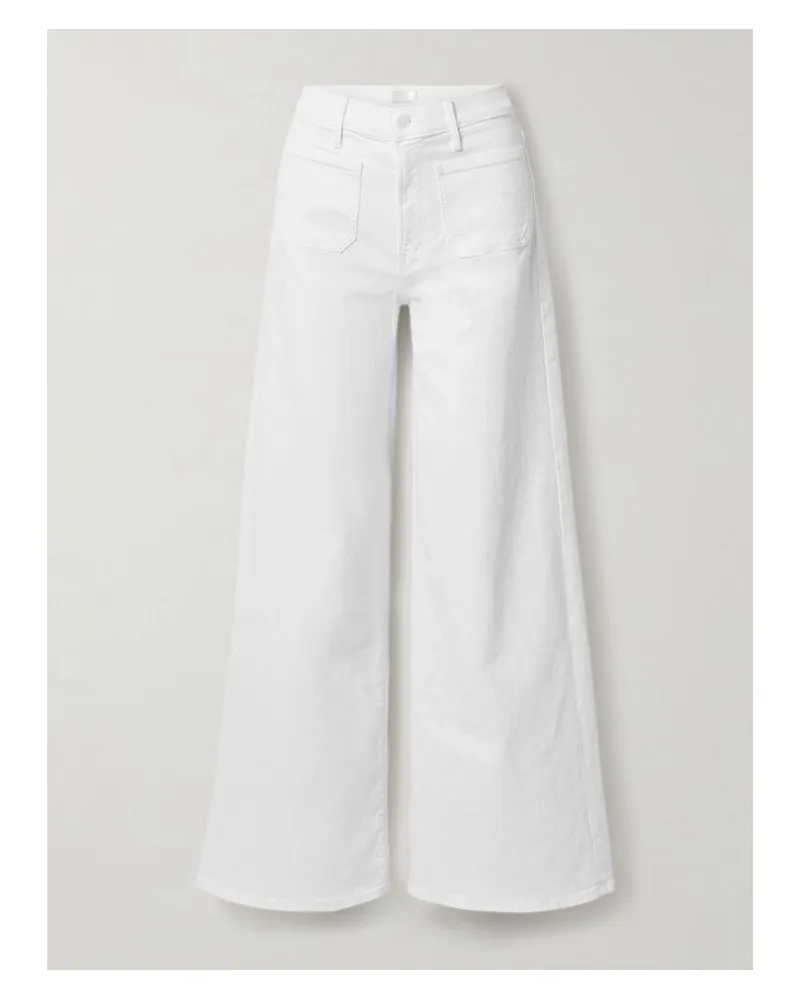 Mother The Patch Pocket Undercover Sneak Hoch Sitzende Jeans Mit Weitem Bein - Weiß Weiß