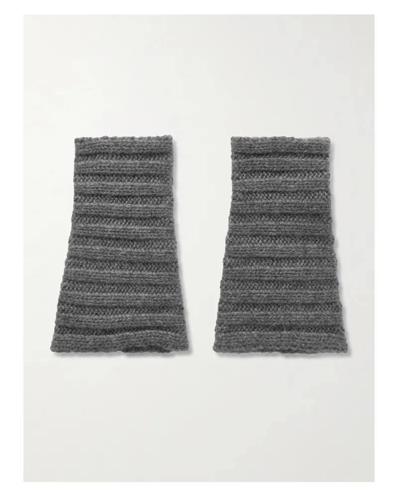 Lisa Yang Zarie Gerippte Handstulpen Aus Kaschmir - Grau Grau