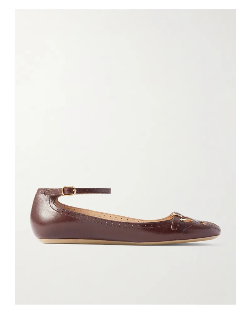 Chloé Misty Ballerinas Aus Lasergeschnittenem Leder - Burgunder Burgunder