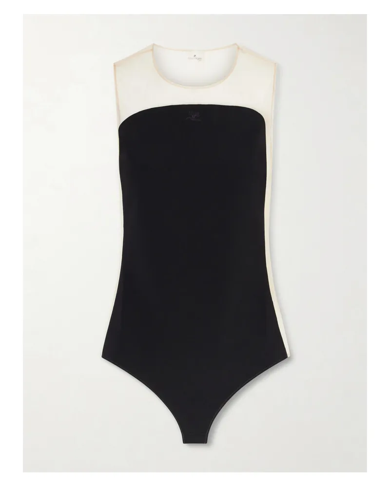 Courrèges Illusion Tulle Bodysuit - Black Black