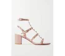 Rockstud 55 Leather Sandals - Pink