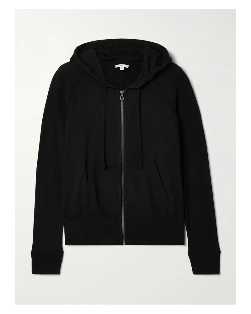 James Perse Vintage Kapuzenjacke Aus Baumwollfrottee - Schwarz Schwarz