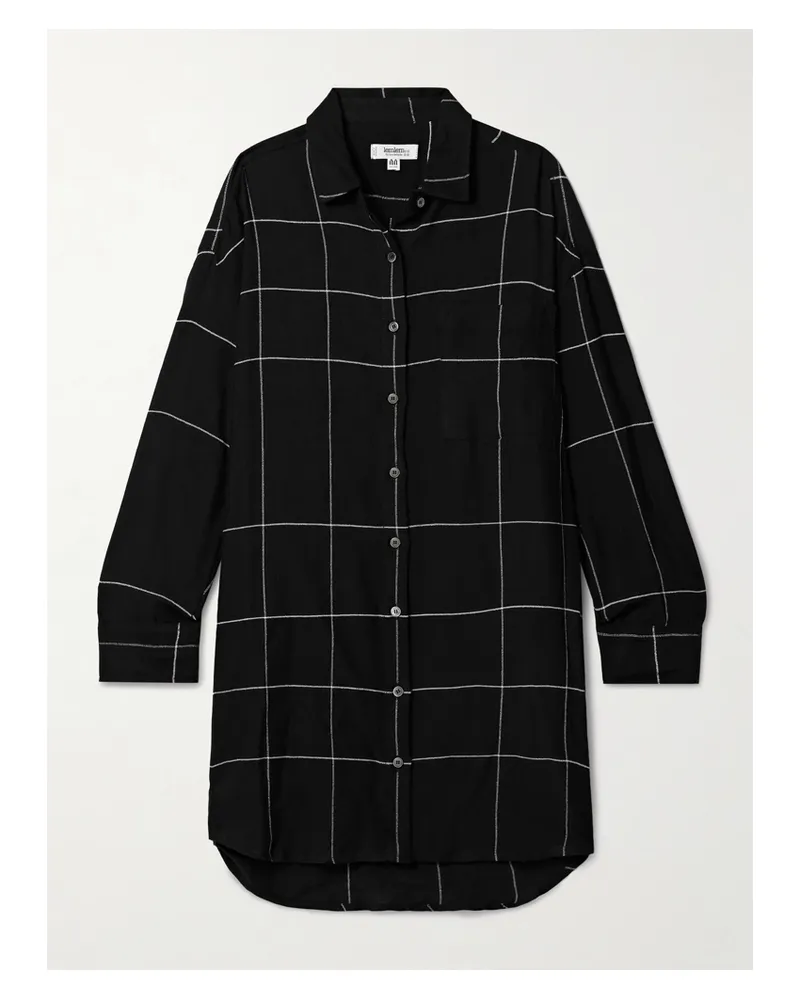 lemlem Net Sustain Mariam Hemd Aus Einer Karierten Baumwollmischung - Schwarz Schwarz