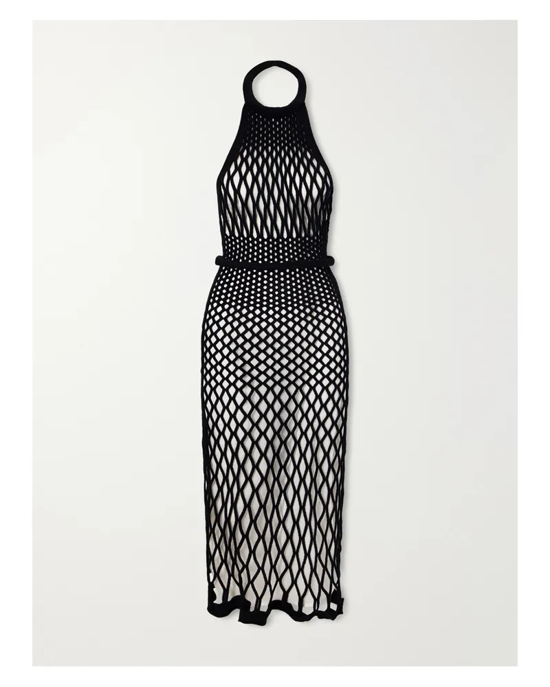 Givenchy Velvet-mesh Halterneck Dress - Black Black