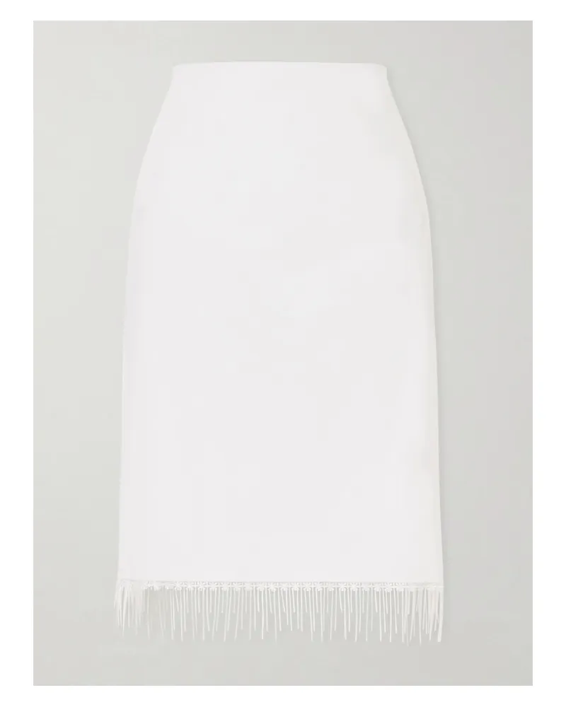 Róhe Sajam Lace-trimmed Cotton Midi Skirt - White White