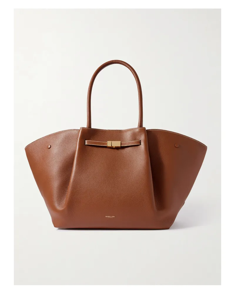 DeMELLIER New York Textured-leather Tote - Brown Brown