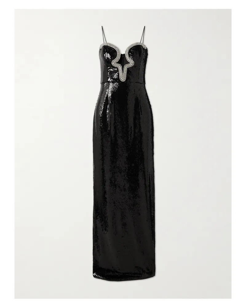 Rebecca Vallance Lyra Robe Aus Stretch-jersey Mit Pailletten Und Cut-out - Schwarz Schwarz