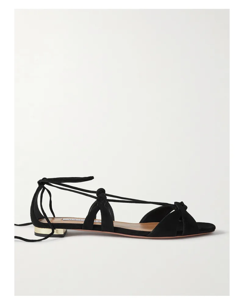 Aquazzura Cala Di Volpe Sandalen Aus Veloursleder - Schwarz Schwarz