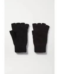 Johnstons of Elgin Net Sustain Fingerlose Handschuhe aus Kaschmir Schwarz