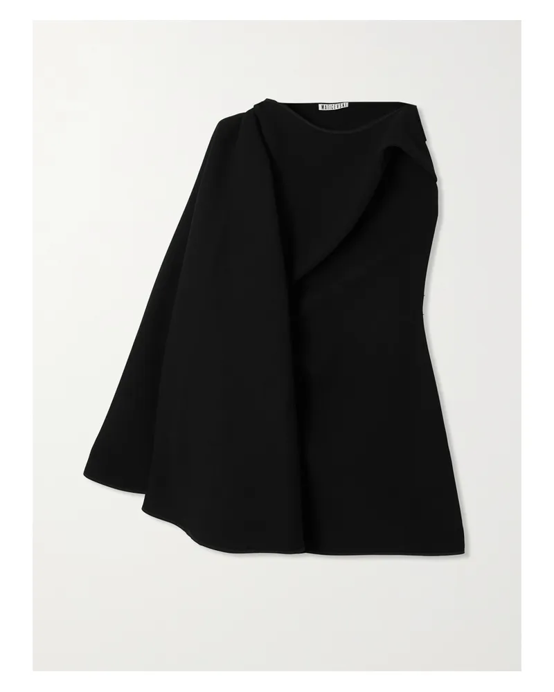 Maticevski Prefix Asymmetrisches Kleid Aus Crêpe Mit Cape-effekt - Schwarz Schwarz
