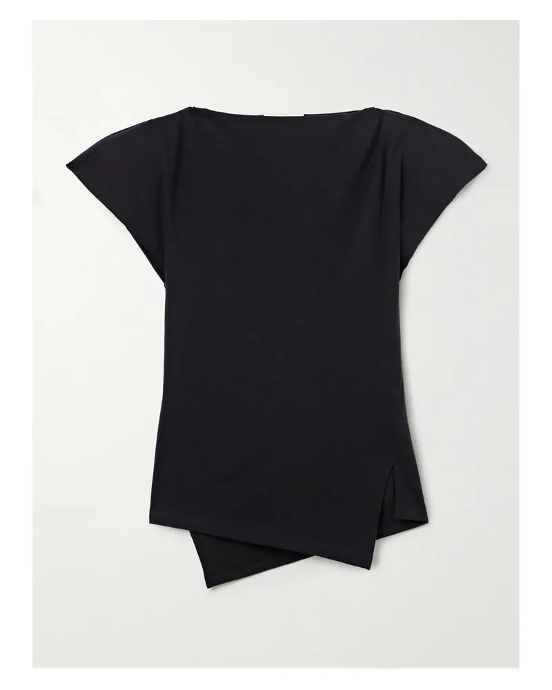 Isabel Marant Sebani Asymmetrisches T-shirt Aus Baumwoll-jersey - Schwarz Schwarz