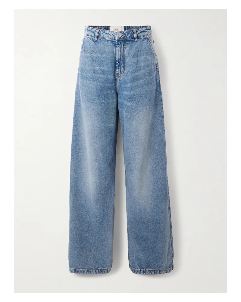 AMI Paris Halbhohe Jeans Mit Weitem Bein - Blau Blau
