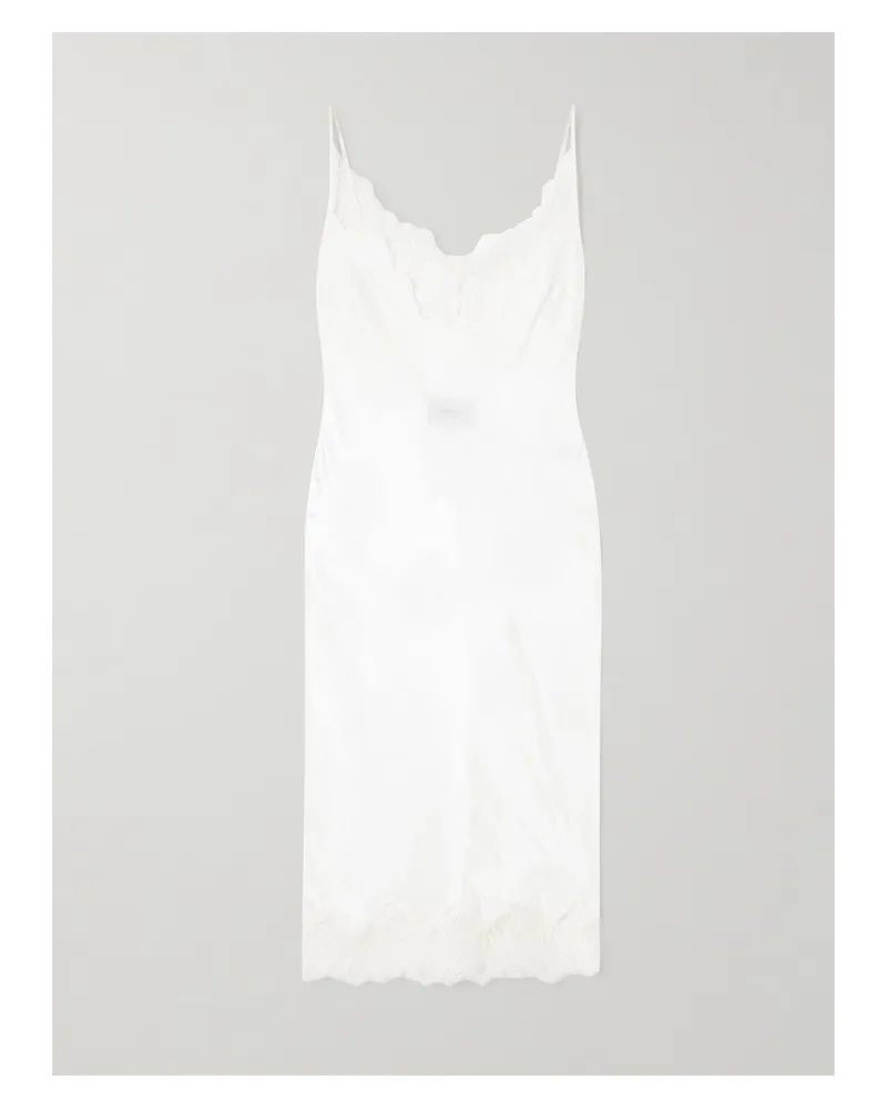 COPERNI Midikleid Aus Satin Mit Jacquard-muster Und Spitzenbesätzen - Weiß Weiß