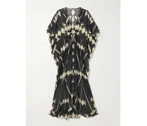 Secret Garden Bedruckter Kaftan Aus Recyceltem Georgette - Schwarz