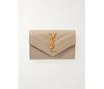 Monogramme Envelope Portemonnaie Aus Gestepptem Strukturiertem Leder - Neutral